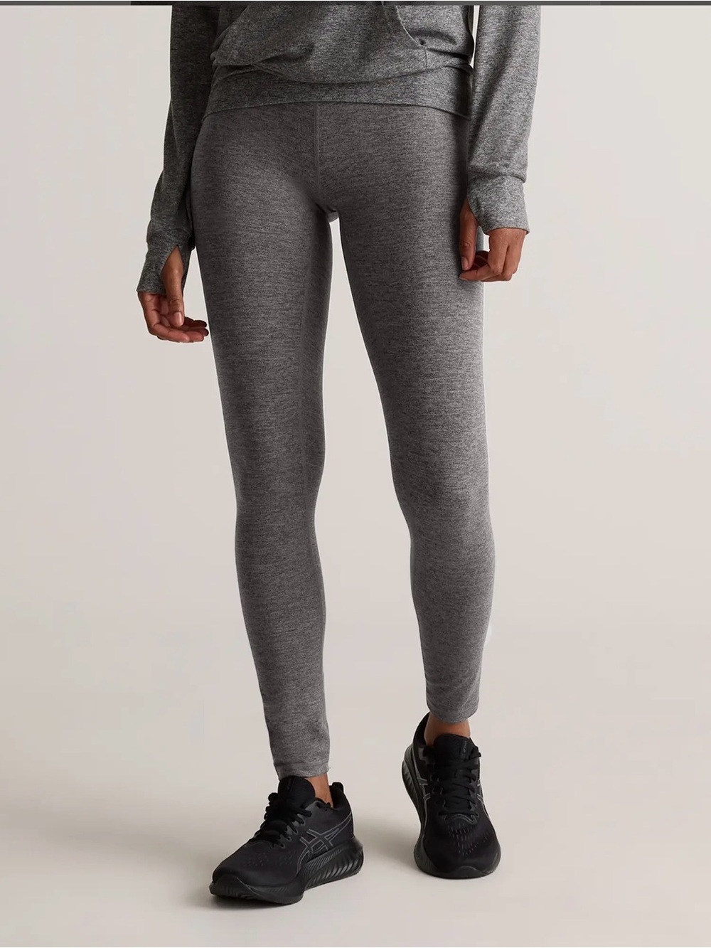 Quince Ultra-Soft High Rise Leggings in Heather Gray NWT 4 Way Stretch Yoga